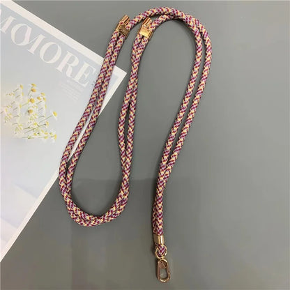 6mm Thick Rope Phone Lanyard Quick-Release Nylon Adjustable Strap with Tether Tab, Total Length: 150cm