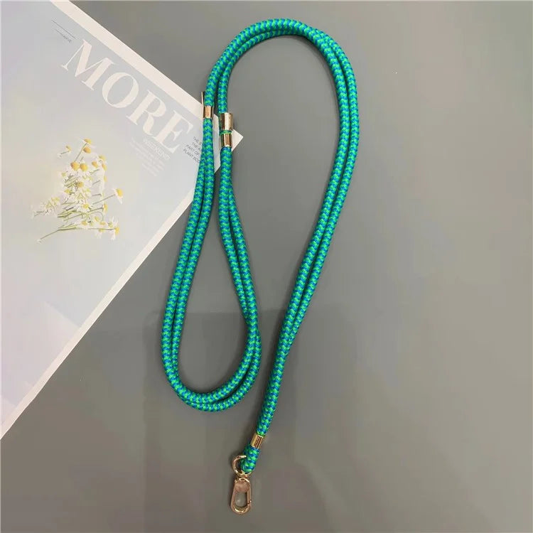 6mm Thick Rope Phone Lanyard Quick-Release Nylon Adjustable Strap with Tether Tab, Total Length: 150cm