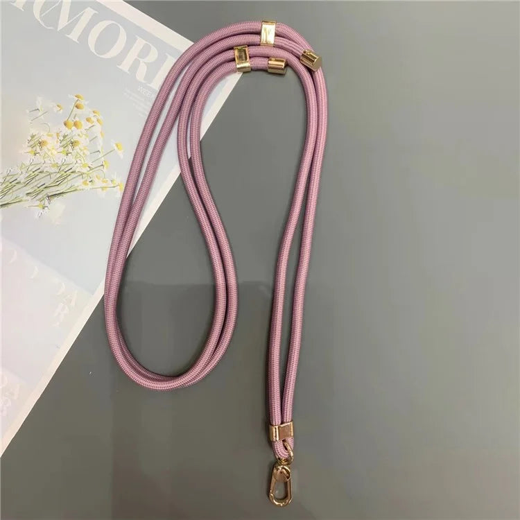 6mm Thick Rope Phone Lanyard Quick-Release Nylon Adjustable Strap with Tether Tab, Total Length: 150cm