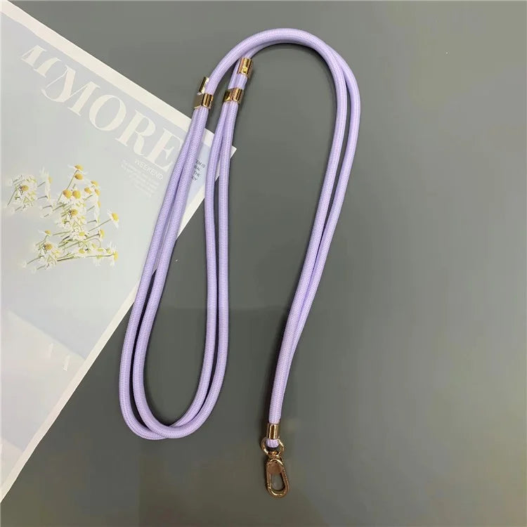 6mm Thick Rope Phone Lanyard Quick-Release Nylon Adjustable Strap with Tether Tab, Total Length: 150cm