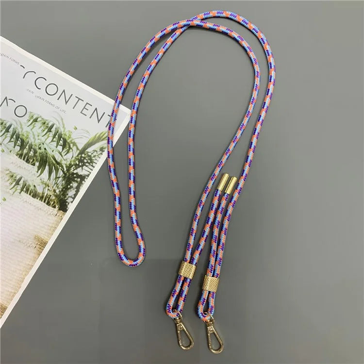 6mm Thick Nylon Phone Lanyard Dual-Side Adjustable Crossbody Strap with Tether Tab, Total Length: 150cm