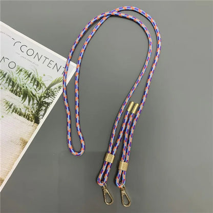 6mm Thick Nylon Phone Lanyard Dual-Side Adjustable Crossbody Strap with Tether Tab, Total Length: 150cm