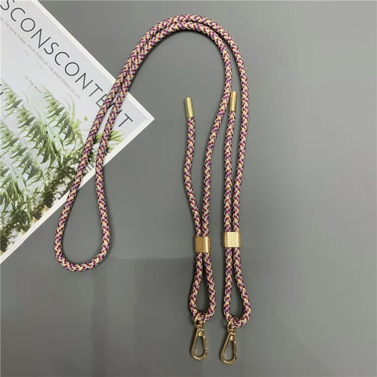 6mm Thick Nylon Phone Lanyard Dual-Side Adjustable Crossbody Strap with Tether Tab, Total Length: 150cm