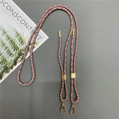 6mm Thick Nylon Phone Lanyard Dual-Side Adjustable Crossbody Strap with Tether Tab, Total Length: 150cm