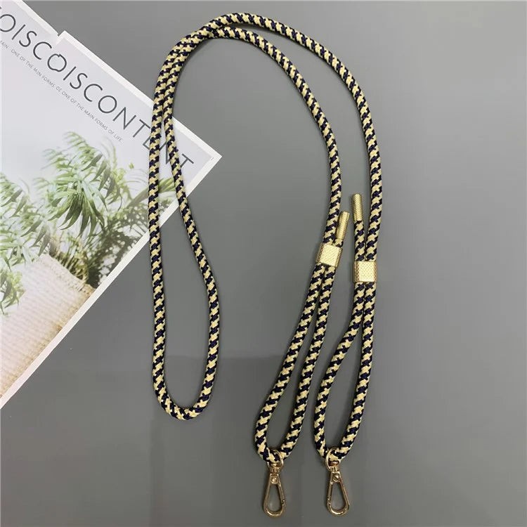 6mm Thick Nylon Phone Lanyard Dual-Side Adjustable Crossbody Strap with Tether Tab, Total Length: 150cm