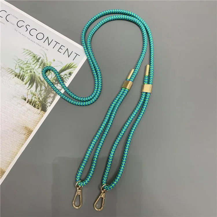 6mm Thick Nylon Phone Lanyard Dual-Side Adjustable Crossbody Strap with Tether Tab, Total Length: 150cm