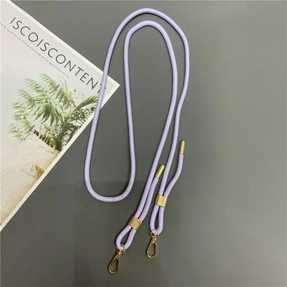6mm Thick Nylon Phone Lanyard Dual-Side Adjustable Crossbody Strap with Tether Tab, Total Length: 150cm