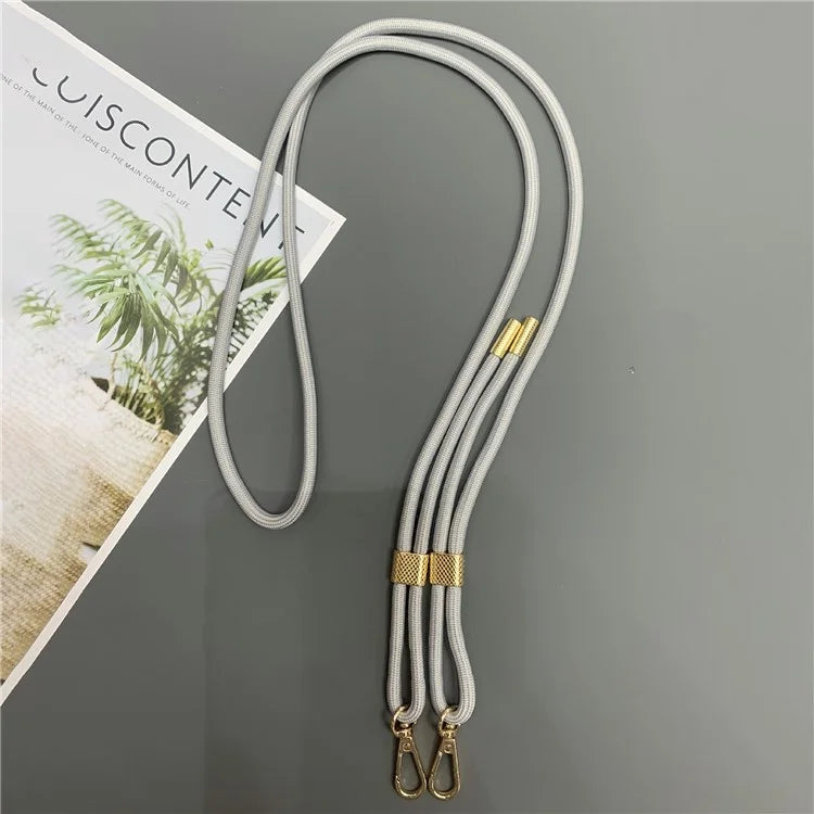 6mm Thick Nylon Phone Lanyard Dual-Side Adjustable Crossbody Strap with Tether Tab, Total Length: 150cm
