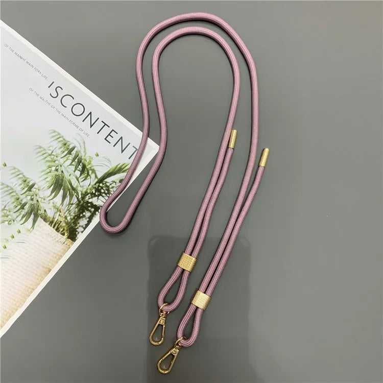 6mm Thick Nylon Phone Lanyard Dual-Side Adjustable Crossbody Strap with Tether Tab, Total Length: 150cm