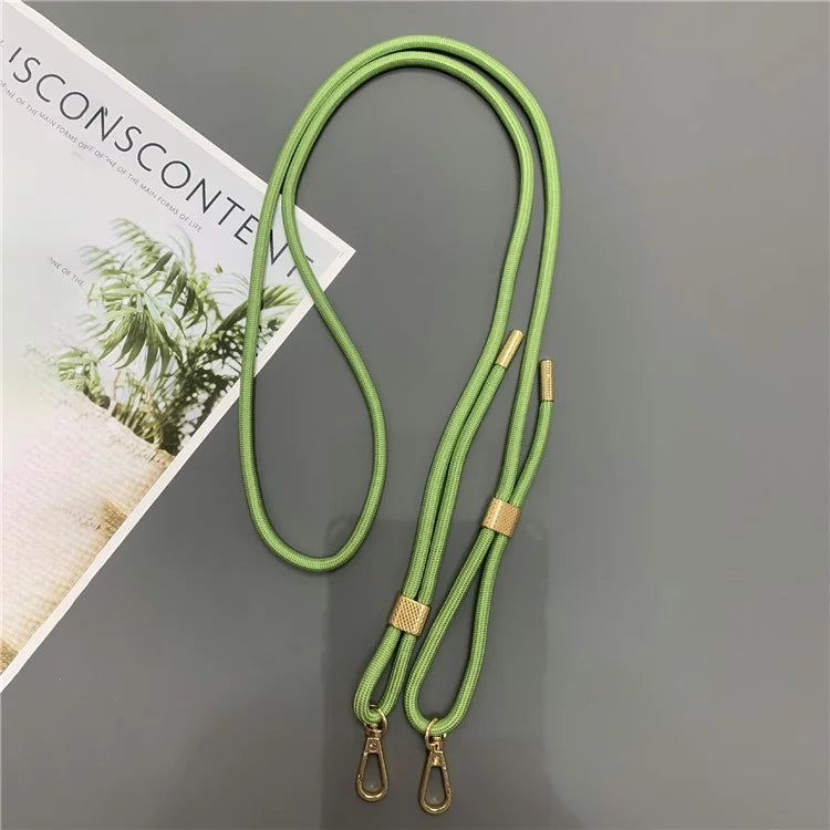 6mm Thick Nylon Phone Lanyard Dual-Side Adjustable Crossbody Strap with Tether Tab, Total Length: 150cm