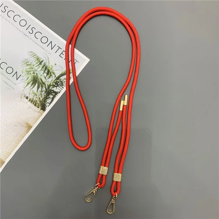 6mm Thick Nylon Phone Lanyard Dual-Side Adjustable Crossbody Strap with Tether Tab, Total Length: 150cm