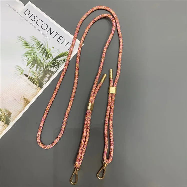6mm Thick Nylon Phone Lanyard Dual-Side Adjustable Crossbody Strap with Tether Tab, Total Length: 150cm