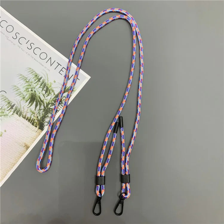 6mm Thick Phone Lanyard Nylon Dual-Side Adjustable Anti-Theft Crossbody Strap with Tether Tab, Total Length: 150cm
