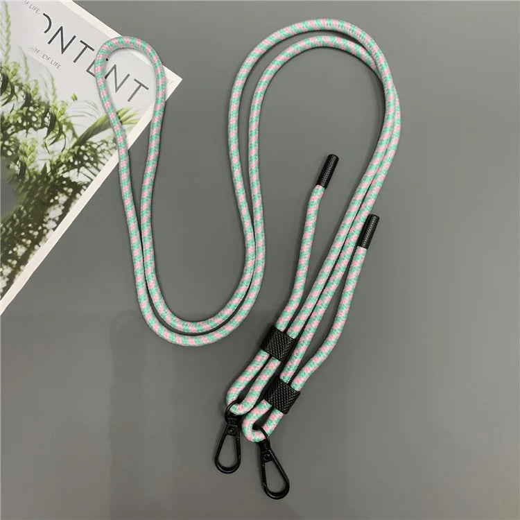 6mm Thick Phone Lanyard Nylon Dual-Side Adjustable Anti-Theft Crossbody Strap with Tether Tab, Total Length: 150cm