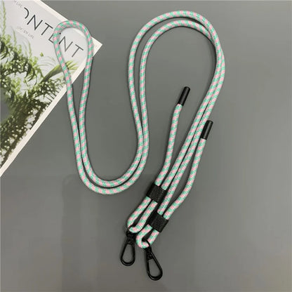 6mm Thick Phone Lanyard Nylon Dual-Side Adjustable Anti-Theft Crossbody Strap with Tether Tab, Total Length: 150cm