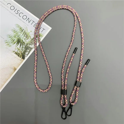 6mm Thick Phone Lanyard Nylon Dual-Side Adjustable Anti-Theft Crossbody Strap with Tether Tab, Total Length: 150cm