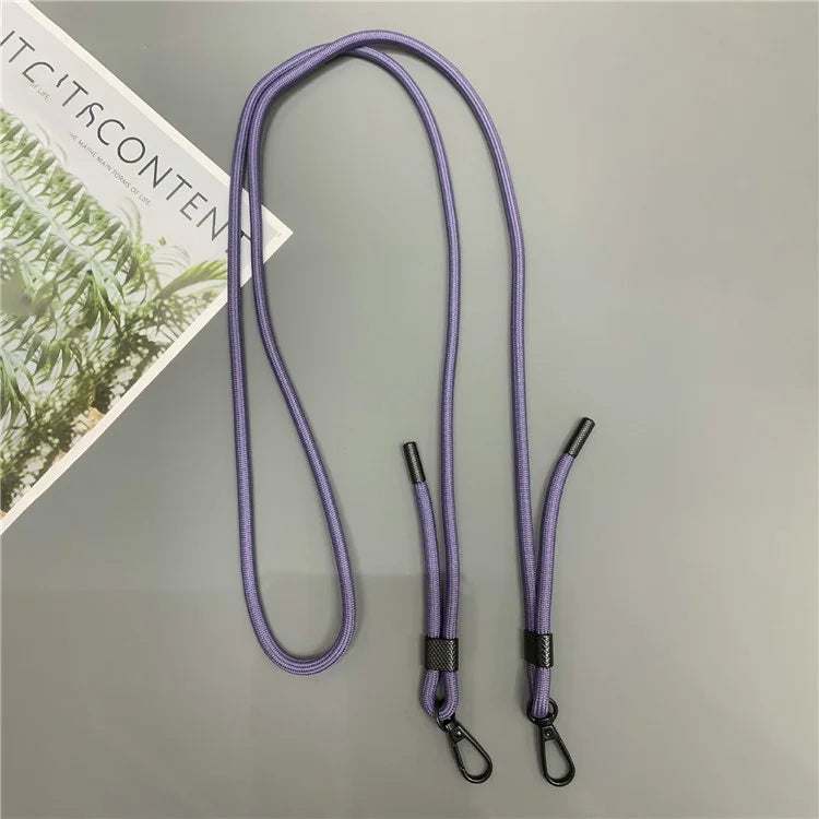 6mm Thick Phone Lanyard Nylon Dual-Side Adjustable Anti-Theft Crossbody Strap with Tether Tab, Total Length: 150cm
