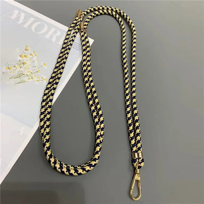 Phone Lanyard 6mm Thick Adjustable Nylon Neck Strap with Gold Clasp, Tether Tab, Total Length: 150cm