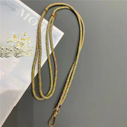 Phone Lanyard 6mm Thick Adjustable Nylon Neck Strap with Gold Clasp, Tether Tab, Total Length: 150cm