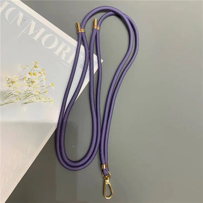 Phone Lanyard 6mm Thick Adjustable Nylon Neck Strap with Gold Clasp, Tether Tab, Total Length: 150cm