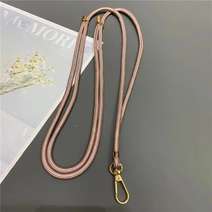 Phone Lanyard 6mm Thick Adjustable Nylon Neck Strap with Gold Clasp, Tether Tab, Total Length: 150cm