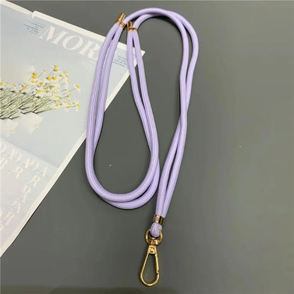 Phone Lanyard 6mm Thick Adjustable Nylon Neck Strap with Gold Clasp, Tether Tab, Total Length: 150cm