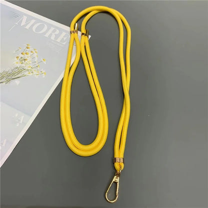 Phone Lanyard 6mm Thick Adjustable Nylon Neck Strap with Gold Clasp, Tether Tab, Total Length: 150cm