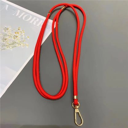 Phone Lanyard 6mm Thick Adjustable Nylon Neck Strap with Gold Clasp, Tether Tab, Total Length: 150cm