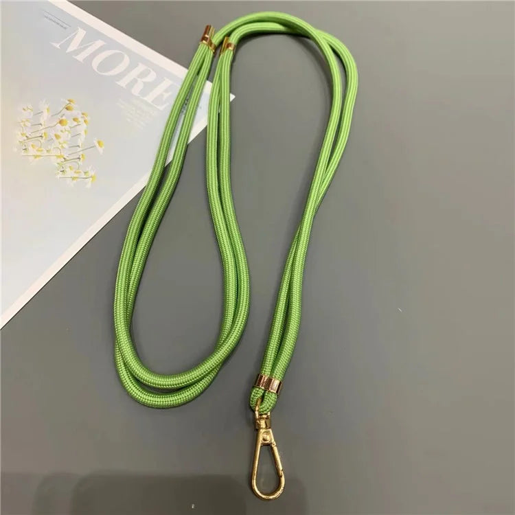 Phone Lanyard 6mm Thick Adjustable Nylon Neck Strap with Gold Clasp, Tether Tab, Total Length: 150cm