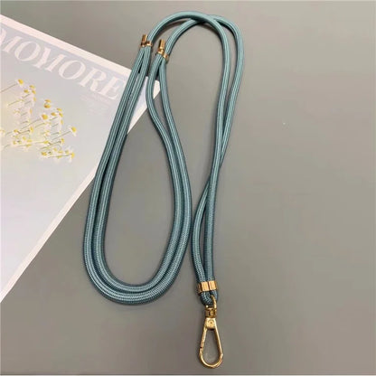 Phone Lanyard 6mm Thick Adjustable Nylon Neck Strap with Gold Clasp, Tether Tab, Total Length: 150cm