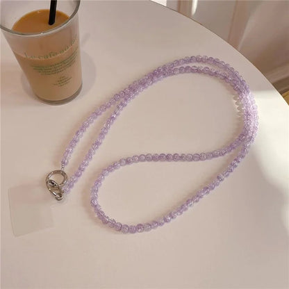 Universal Phone Lanyard 120cm Beaded Cell Phone Chain Crossbody Strap Anti-Theft with Tether Tab