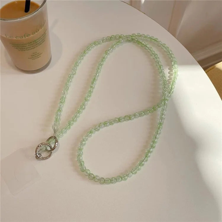 Universal Phone Lanyard 120cm Beaded Cell Phone Chain Crossbody Strap Anti-Theft with Tether Tab
