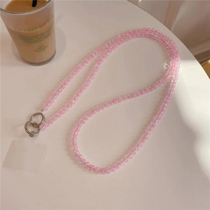 Universal Phone Lanyard 120cm Beaded Cell Phone Chain Crossbody Strap Anti-Theft with Tether Tab