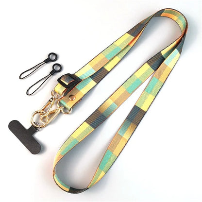 Crossbody Phone Lanyard Ethnic Style Nylon Phone Strap with Tether Tab + Hanging Ropes, Total Length: 120cm