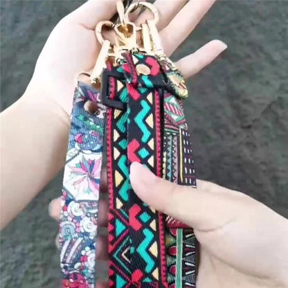 Crossbody Phone Lanyard Ethnic Style Nylon Phone Strap with Tether Tab + Hanging Ropes, Total Length: 120cm