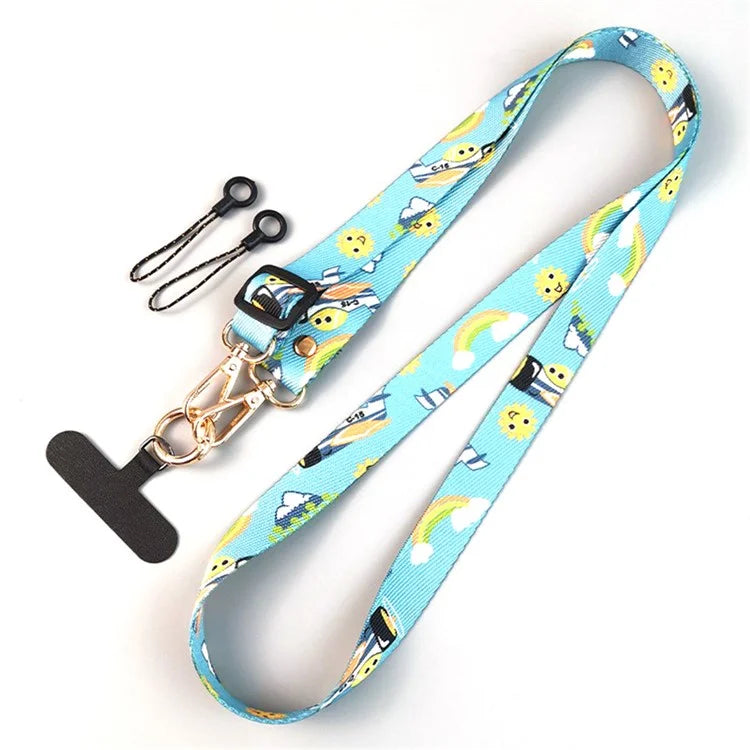 Crossbody Phone Lanyard Ethnic Style Nylon Phone Strap with Tether Tab + Hanging Ropes, Total Length: 120cm
