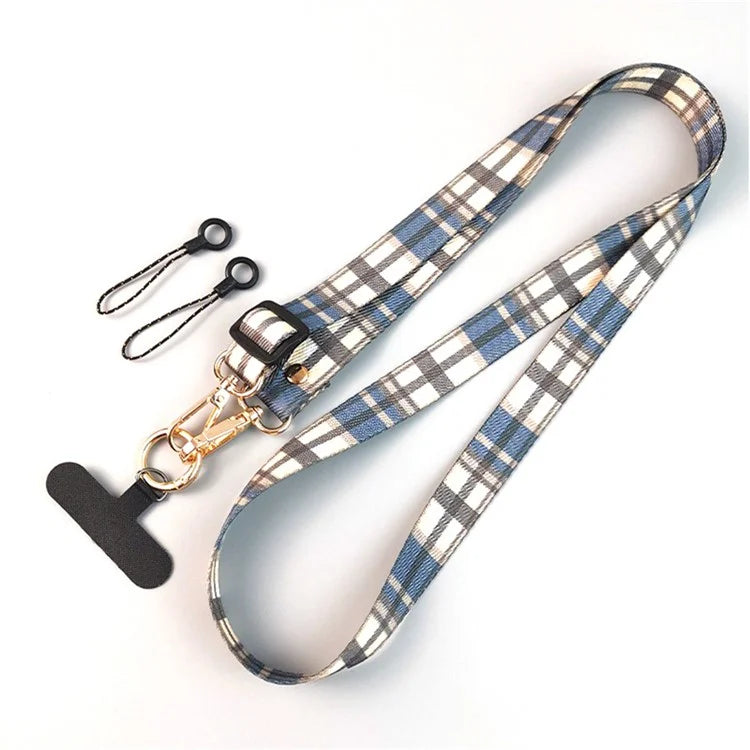 Crossbody Phone Lanyard Ethnic Style Nylon Phone Strap with Tether Tab + Hanging Ropes, Total Length: 120cm