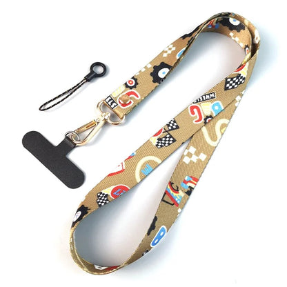 Phone Lanyard Ethnic Style Nylon Phone Neck Phone Charm with Tether Tab + Hanging Rope, Folded Length: 40cm