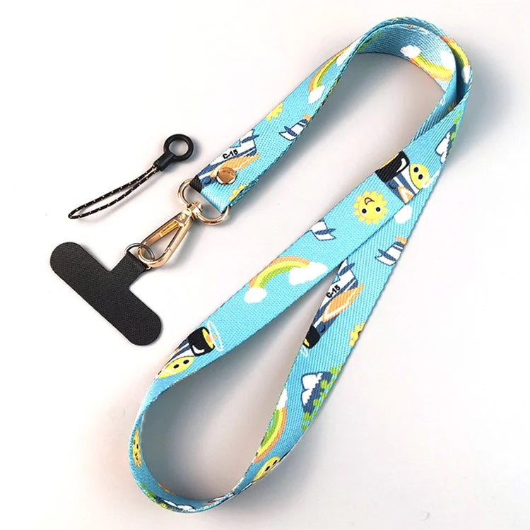 Phone Lanyard Ethnic Style Nylon Phone Neck Phone Charm with Tether Tab + Hanging Rope, Folded Length: 40cm