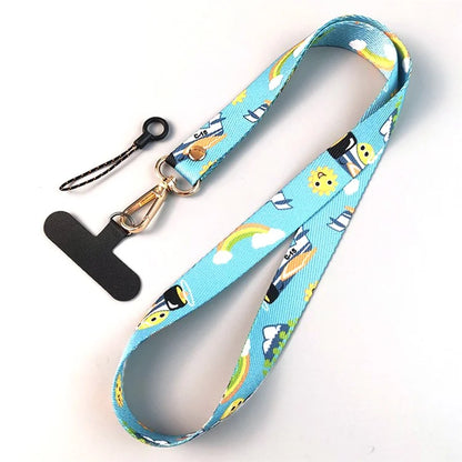 Phone Lanyard Ethnic Style Nylon Phone Neck Phone Charm with Tether Tab + Hanging Rope, Folded Length: 40cm