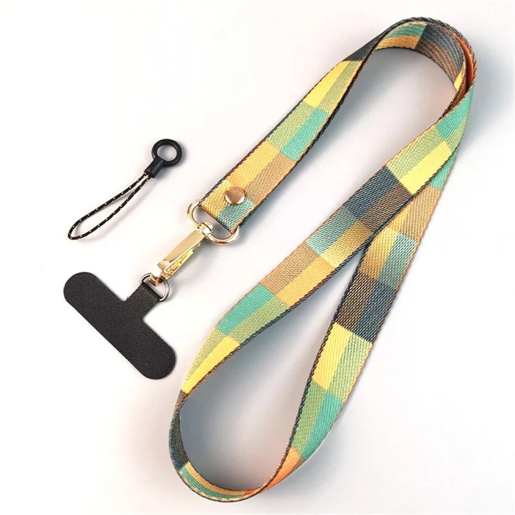 Phone Lanyard Ethnic Style Nylon Phone Neck Phone Charm with Tether Tab + Hanging Rope, Folded Length: 40cm