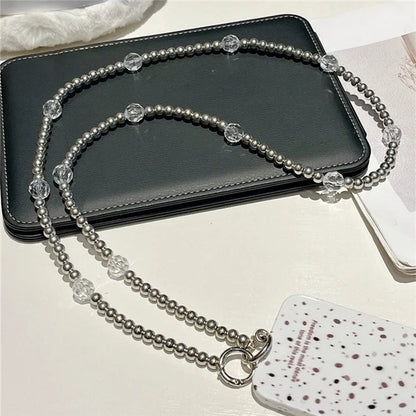 Beaded Phone Lanyard Crossbody 1.2m Anti-Lost Phone Charm Chains with Tether Tab