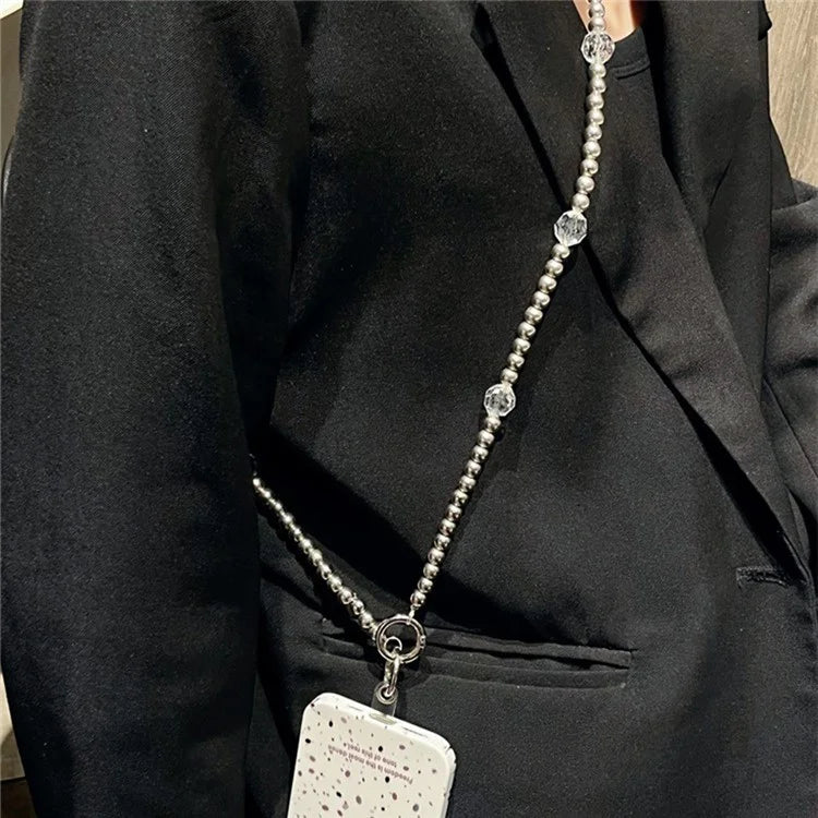 Beaded Phone Lanyard Crossbody 1.2m Anti-Lost Phone Charm Chains with Tether Tab