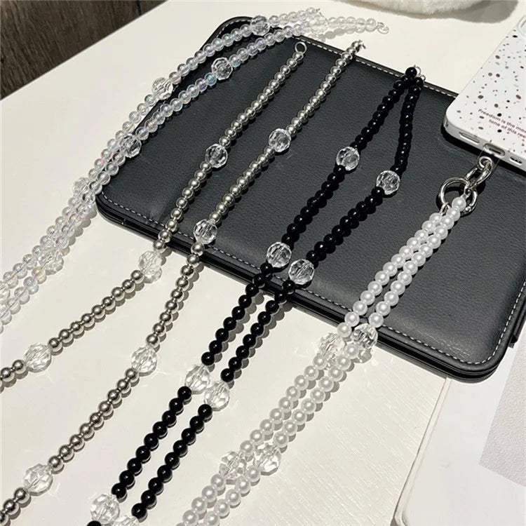 Beaded Phone Lanyard Crossbody 1.2m Anti-Lost Phone Charm Chains with Tether Tab
