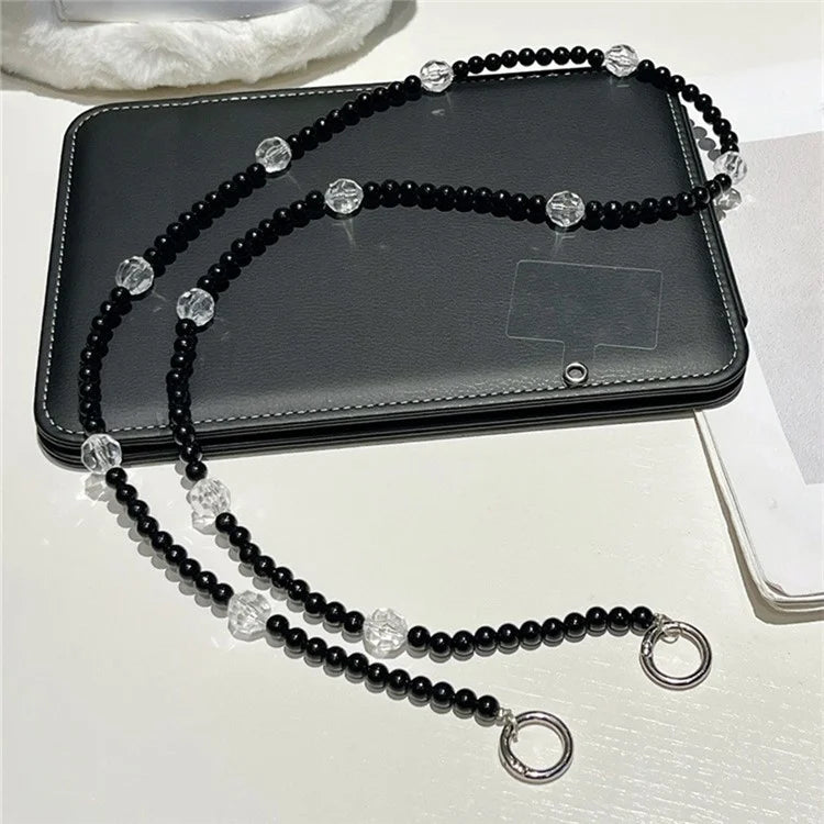 Beaded Phone Lanyard Crossbody 1.2m Anti-Lost Phone Charm Chains with Tether Tab
