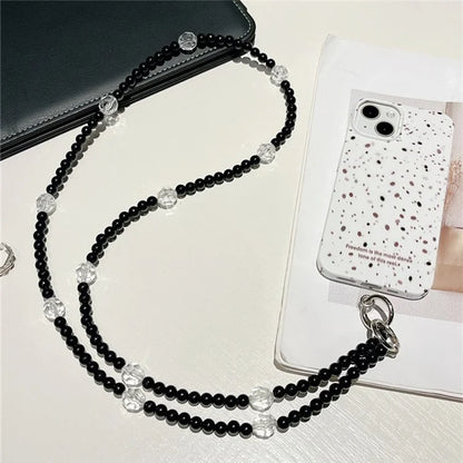 Beaded Phone Lanyard Crossbody 1.2m Anti-Lost Phone Charm Chains with Tether Tab