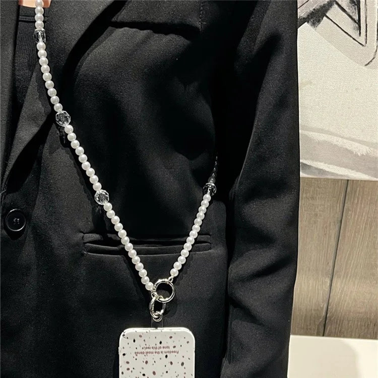 Beaded Phone Lanyard Crossbody 1.2m Anti-Lost Phone Charm Chains with Tether Tab