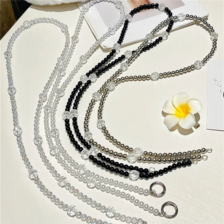 Beaded Phone Lanyard Crossbody 1.2m Anti-Lost Phone Charm Chains with Tether Tab