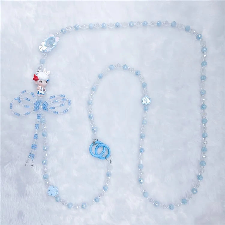 Beaded Phone Chain Strap 120cm Doll Shoulder Crossbody Lanyard with Tether Tab