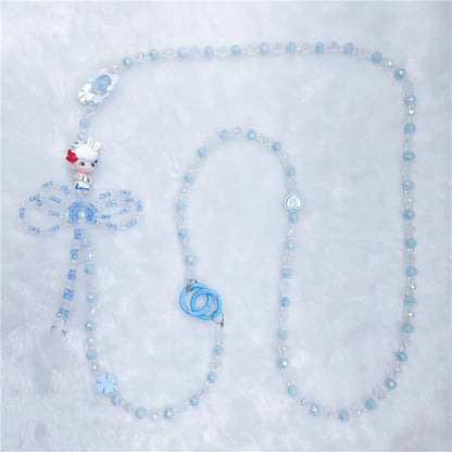 Beaded Phone Chain Strap 120cm Doll Shoulder Crossbody Lanyard with Tether Tab